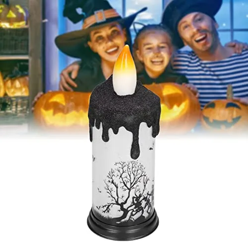 KOSDFOGE Halloween Snow Globe Candles Light, LED Terrorist Decoration Electronic Candle Lamp for Party Holiday(Dancing Skeleton)