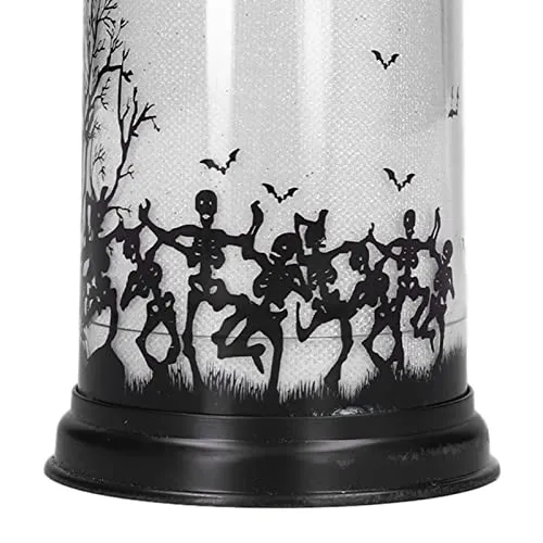 KOSDFOGE Halloween Snow Globe Candles Light, LED Terrorist Decoration Electronic Candle Lamp for Party Holiday(Dancing Skeleton)