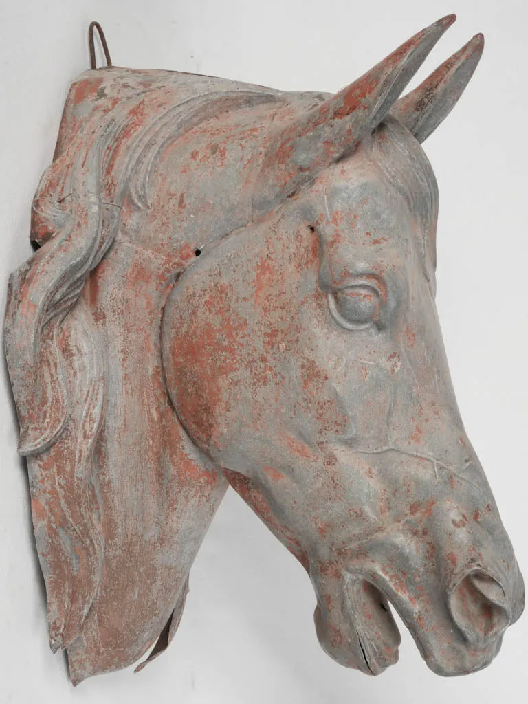 Late 19th Century French Life-Size Zinc Horse Head Sign 23¾"