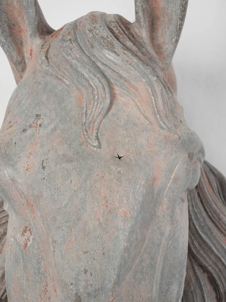 Late 19th Century French Life-Size Zinc Horse Head Sign 23¾"