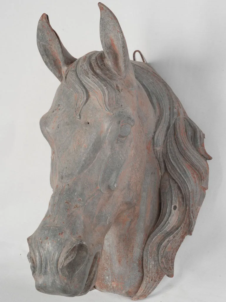 Late 19th Century French Life-Size Zinc Horse Head Sign 23¾"