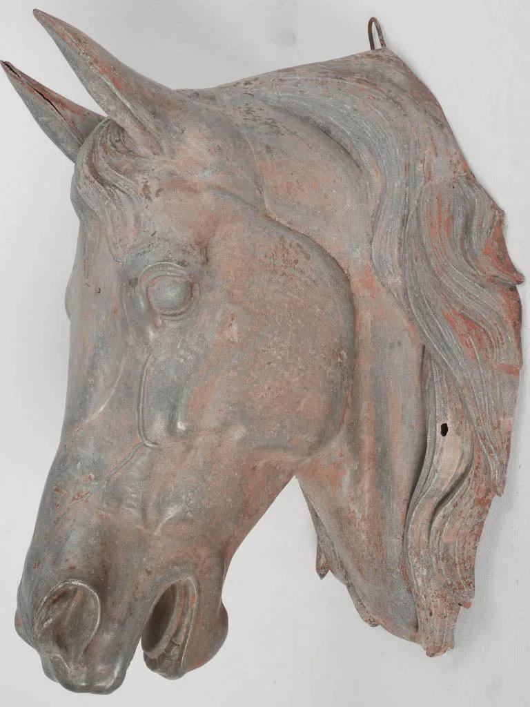 Late 19th Century French Life-Size Zinc Horse Head Sign 23¾"
