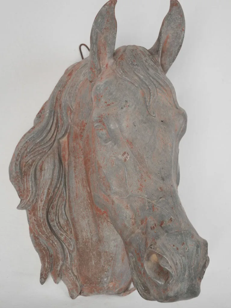 Late 19th Century French Life-Size Zinc Horse Head Sign 23¾"