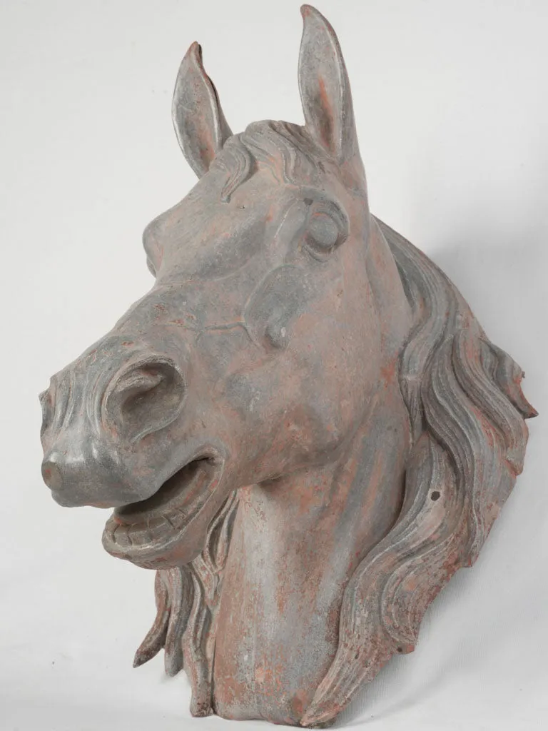 Late 19th Century French Life-Size Zinc Horse Head Sign 23¾"