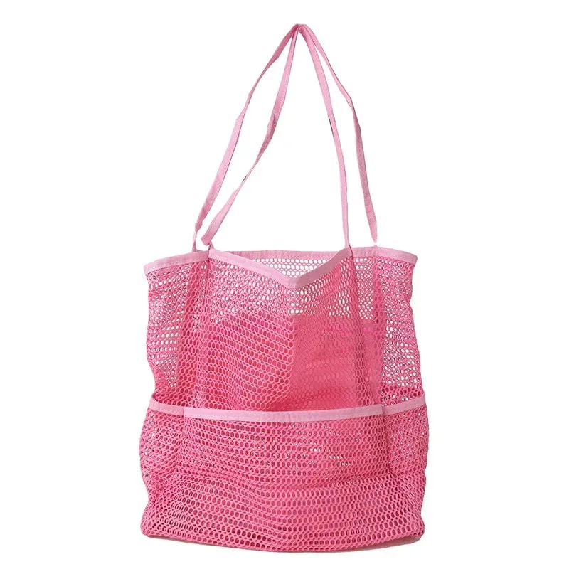 Lazy Mesh Beach Bag Multi Pockets Summer Beach Bag for Towels