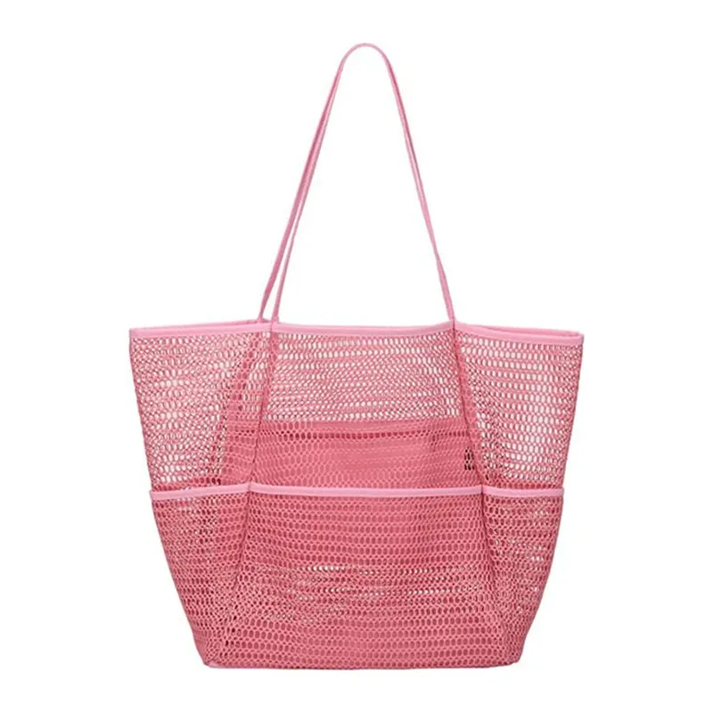 Lazy Mesh Beach Bag Multi Pockets Summer Beach Bag for Towels