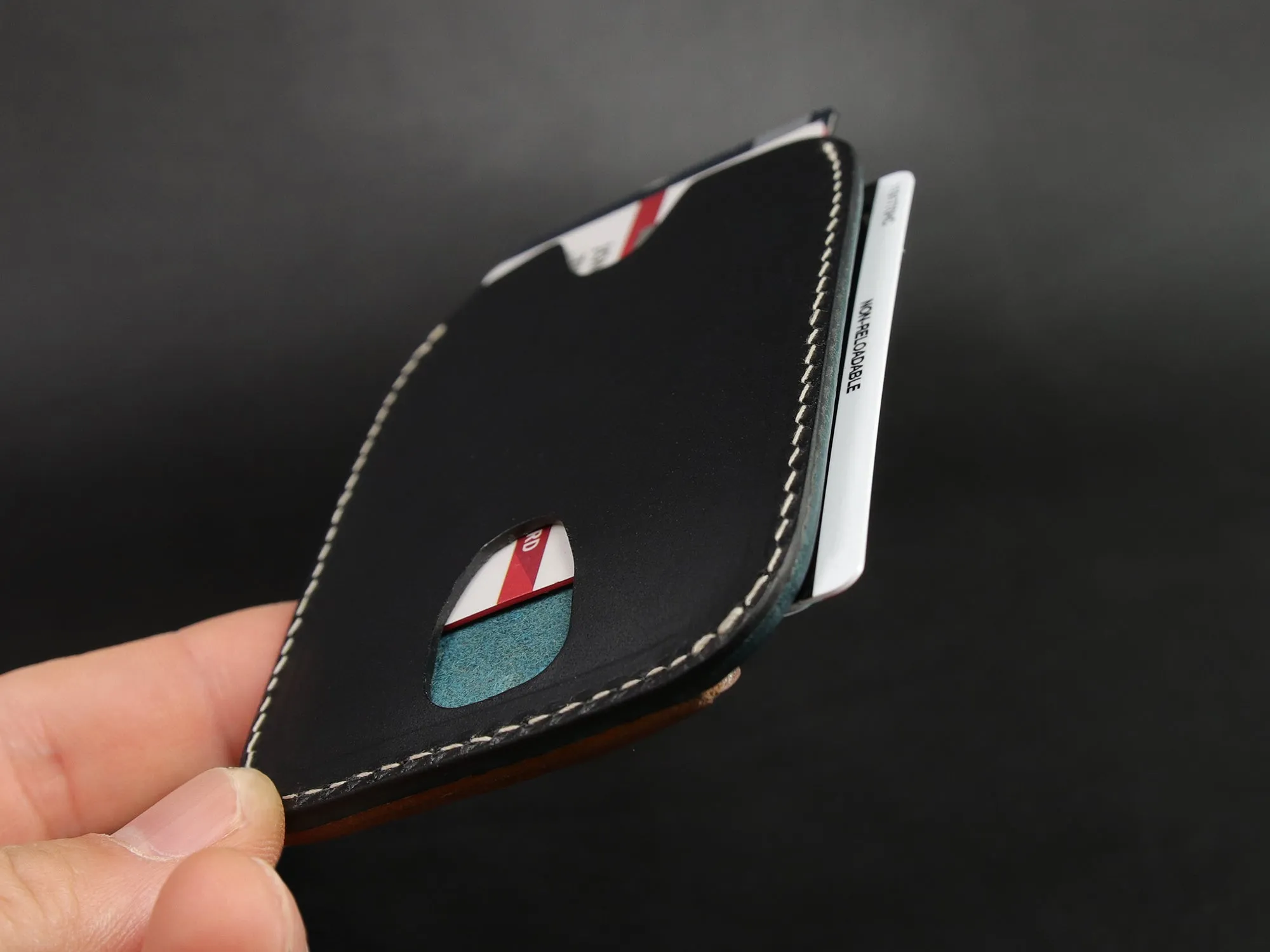 Leather Card Wallet [LC-GYNBr] - LAYERS SERIES - Card Holder - Premium Italian Veg-Tanned Leather - Personalized Stamp - Handcrafted in USA