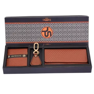 LEATHER WALLET AND CLUTCH COMBO GIFT SET 54130 (TAN)