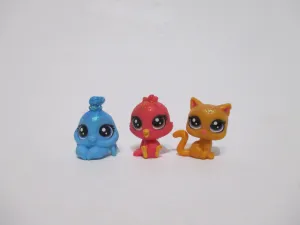 Littlest Pet Shop Lot 3 Mini Teensies Baby Sparkle Twinkle Peridot Cherie Rubyroost Glowy Meow Set Authentic Lps NOV12J