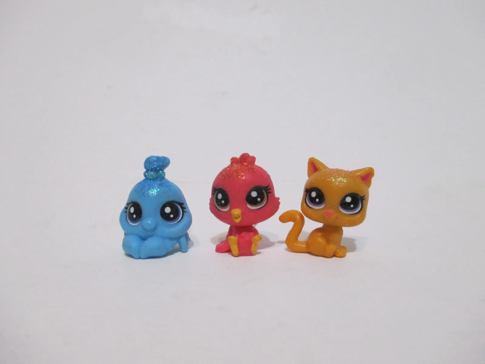 Littlest Pet Shop Lot 3 Mini Teensies Baby Sparkle Twinkle Peridot Cherie Rubyroost Glowy Meow Set Authentic Lps NOV12J