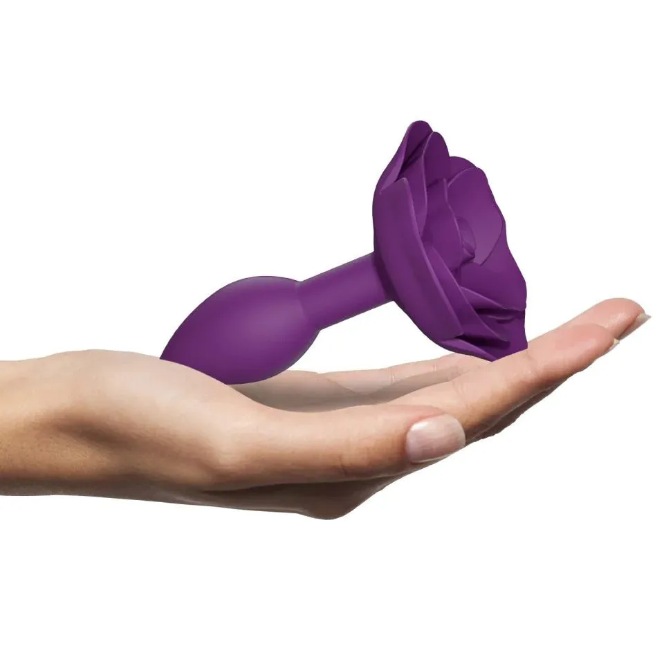 Love To Love Open Rose Butt Plug Small Purple