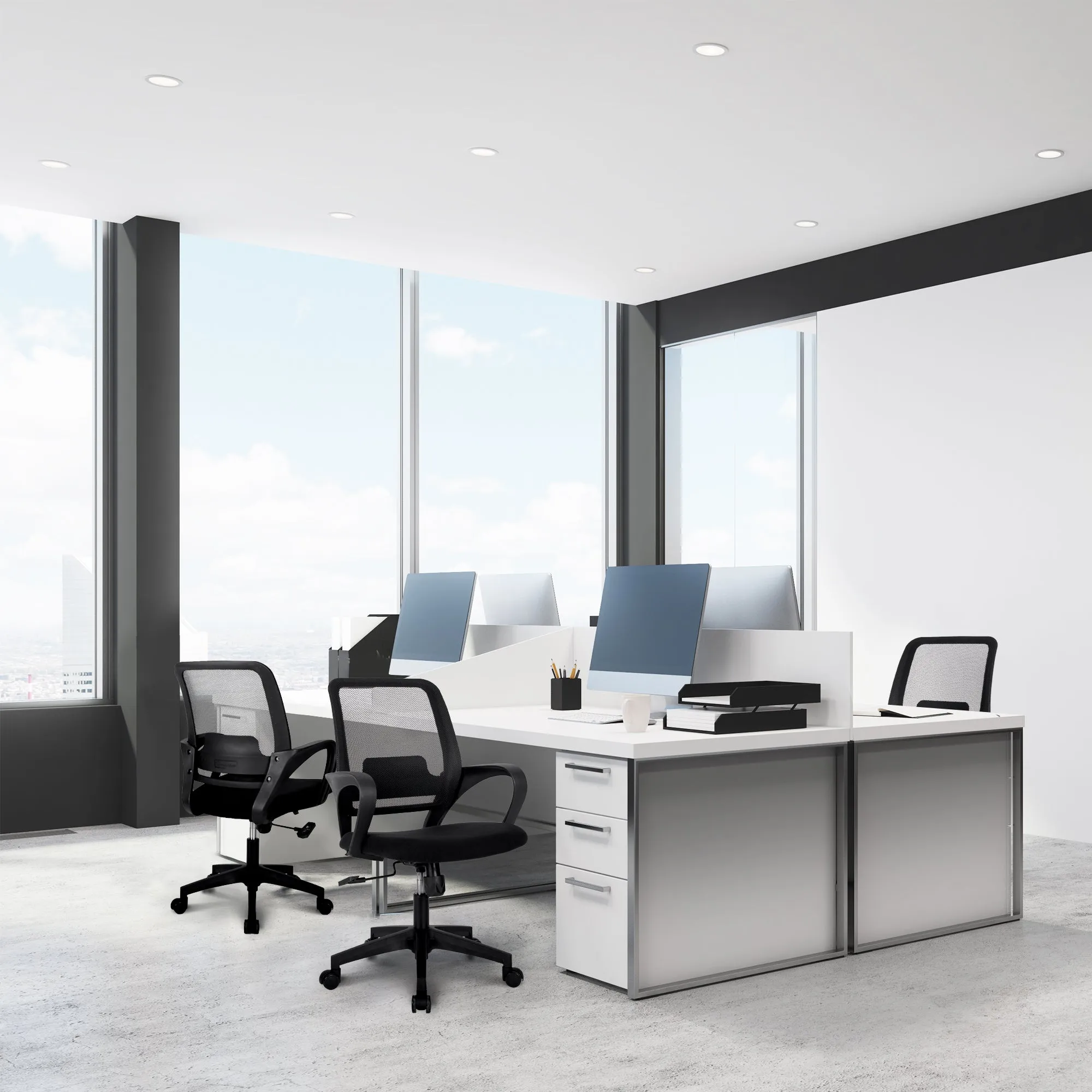 M28 black frame mesh office chair