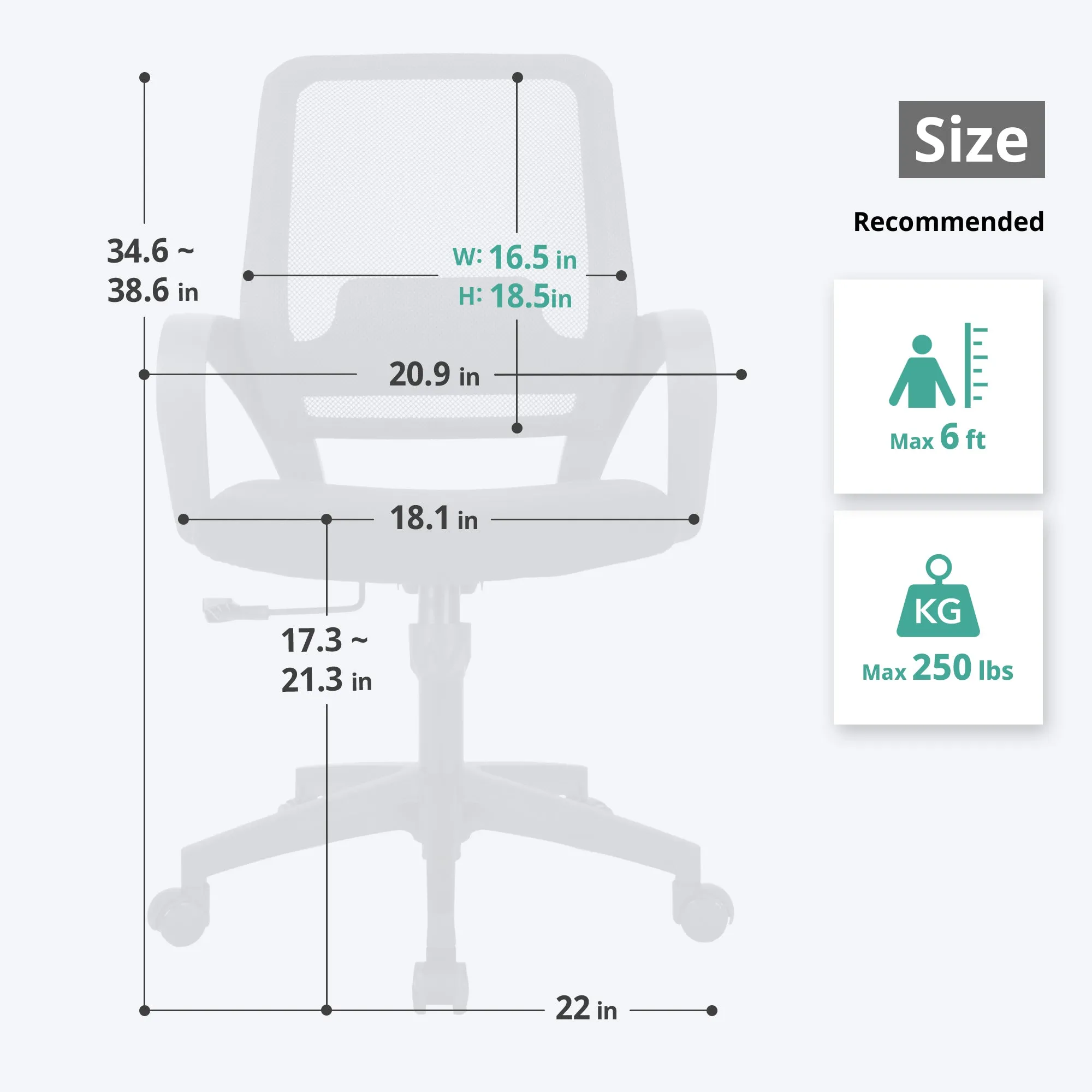 M28 black frame mesh office chair
