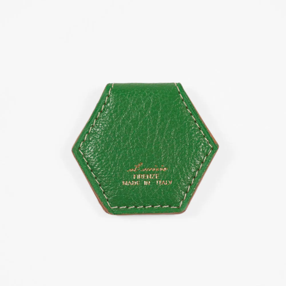 Magnetic money clip, Vert Vif green goatskin