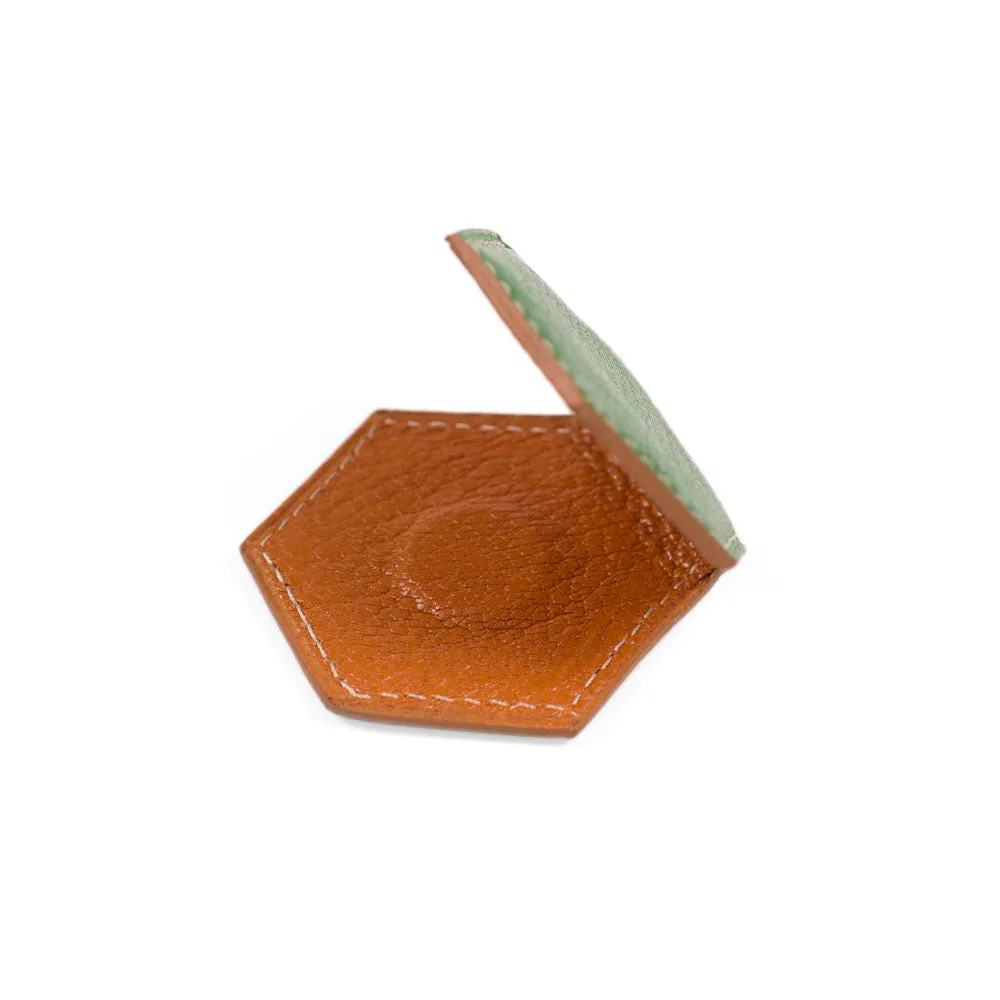 Magnetic money clip, Vert Vif green goatskin