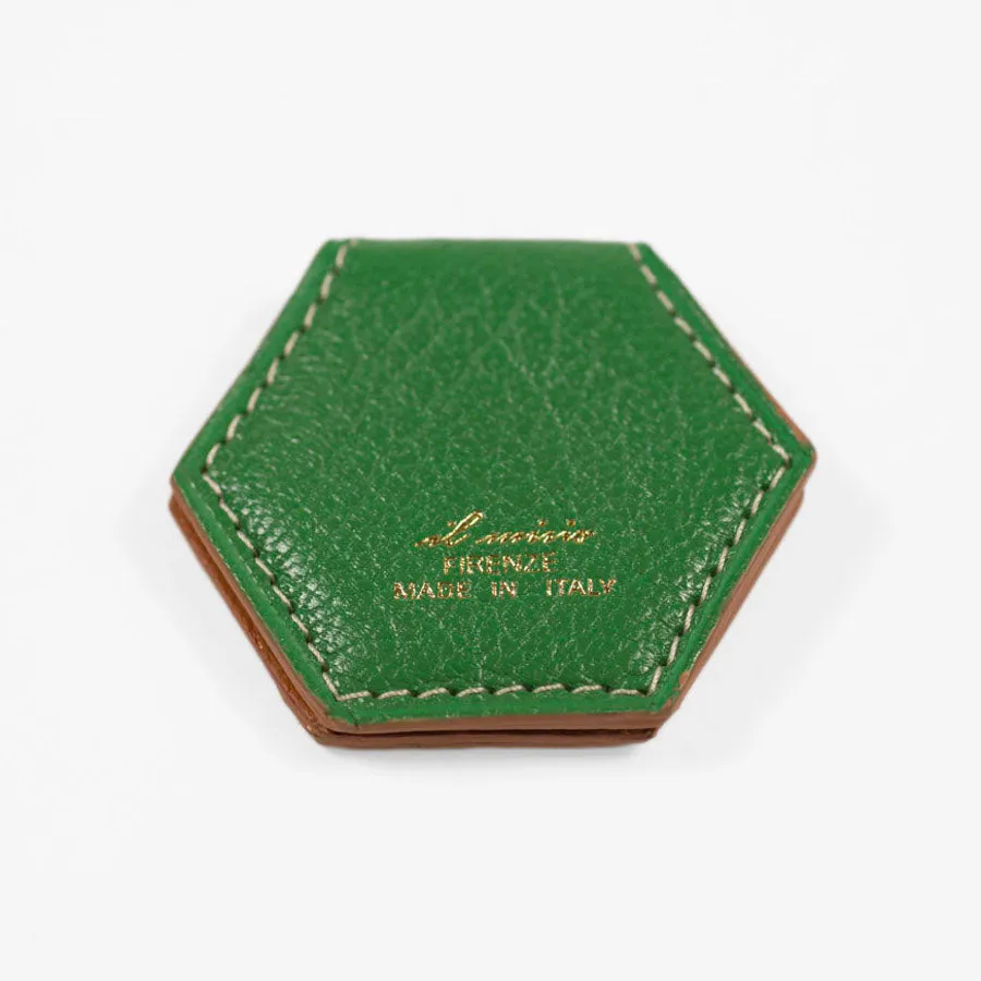 Magnetic money clip, Vert Vif green goatskin
