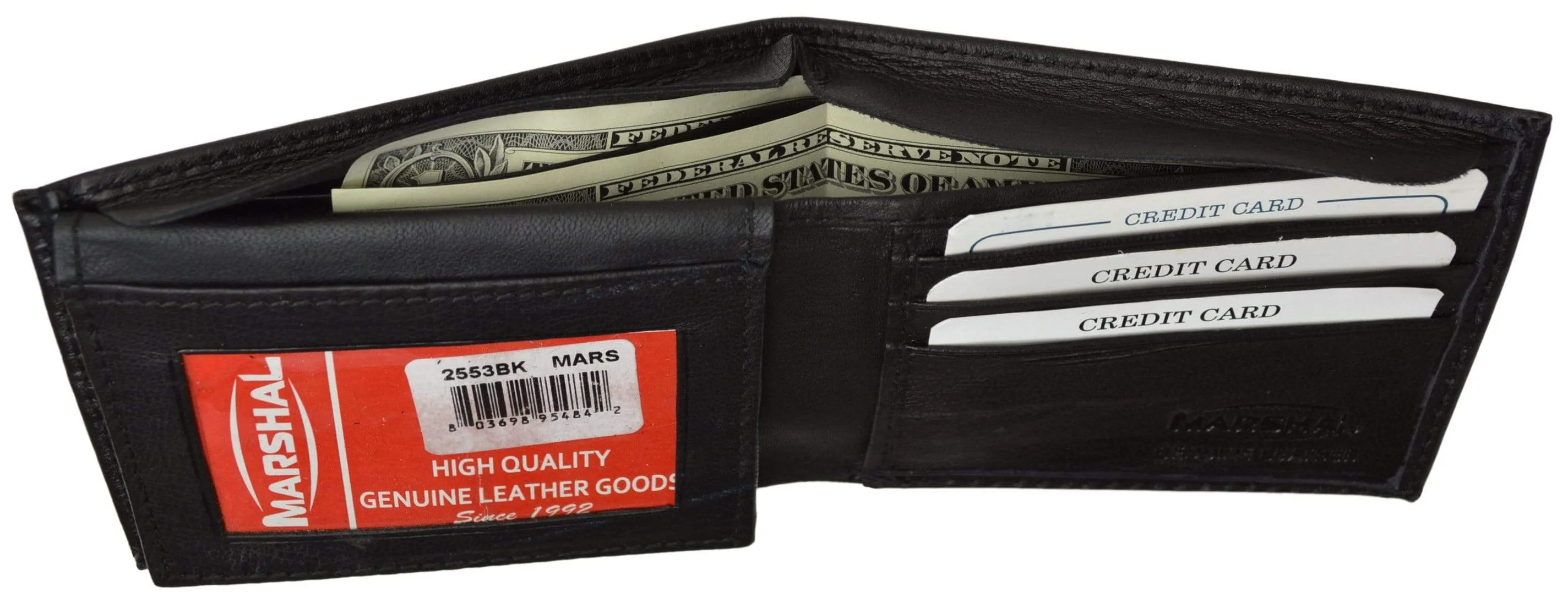 Mens Key ID Holder Soft Leather Bifold Wallet 2553