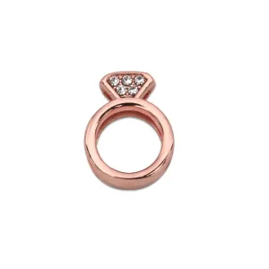 Mesh charm engagement rosé gold