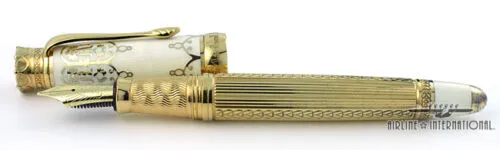 Michel Perchin Imperial 10th Anniversary White Vermeil Fountain Pen