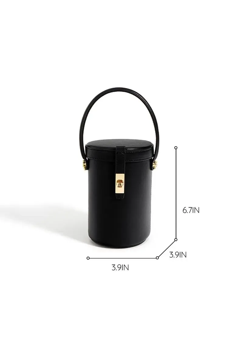 Mini Leather Barrel Crossbody Bag