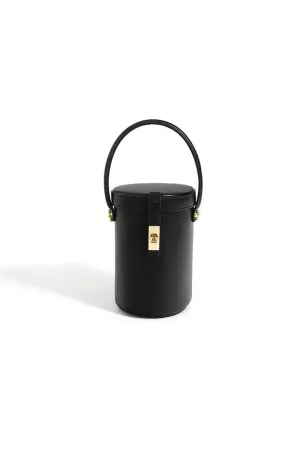Mini Leather Barrel Crossbody Bag