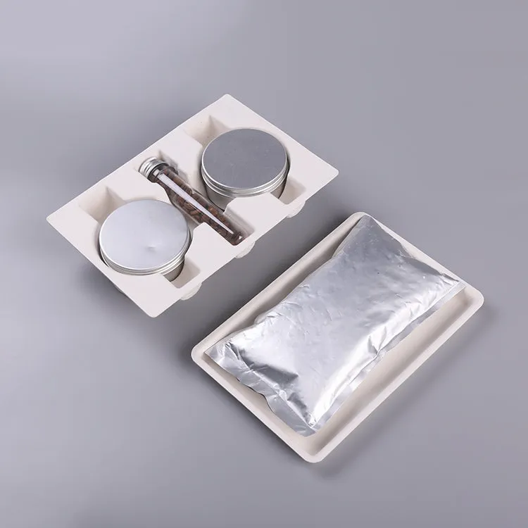 Mould Pulp Suitcase Cosmetic Skincare Packaging Box With Paper Handle