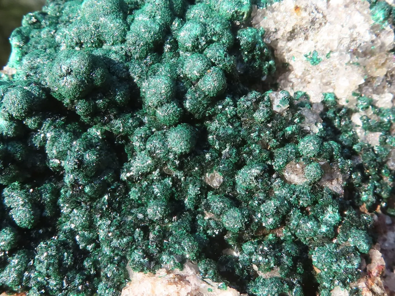 Natural Rare Ball Malachite On Drusy Quartz & Dolomite Matrix  x 1 From Kambove, Congo