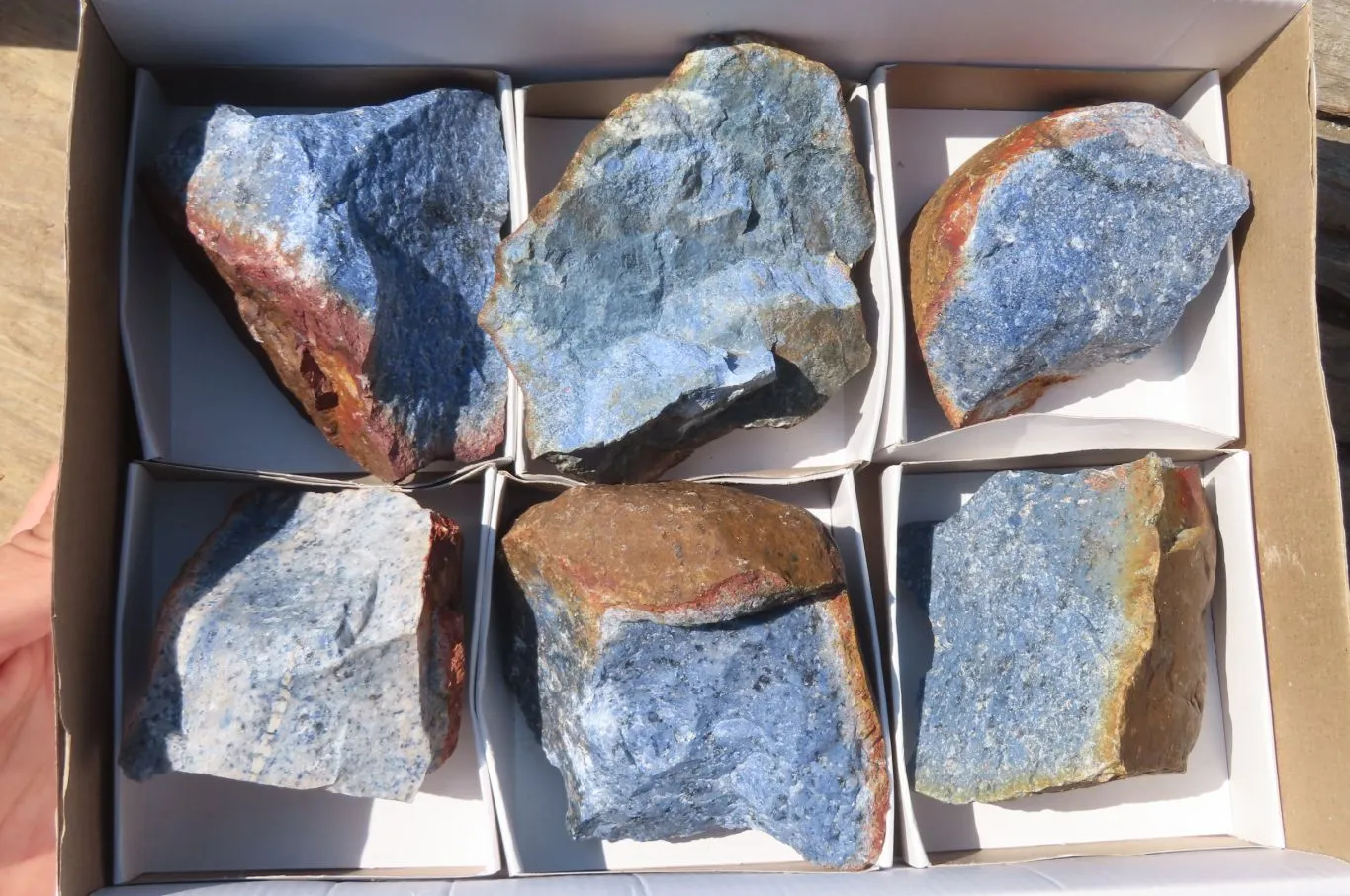 Natural Rare Dumortierite Cobbed Specimens x 6 From Mozambique