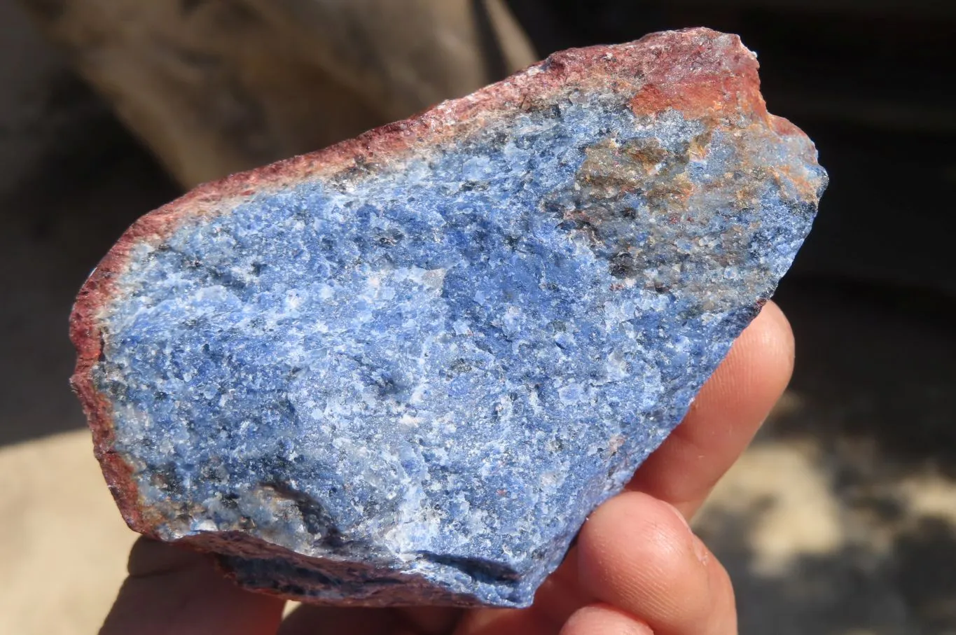 Natural Rare Dumortierite Cobbed Specimens x 6 From Mozambique