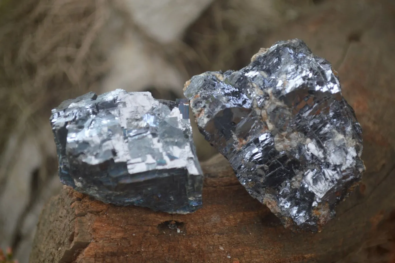 Natural Rare Silver Lead Galena Specimens x 6 From Namibia