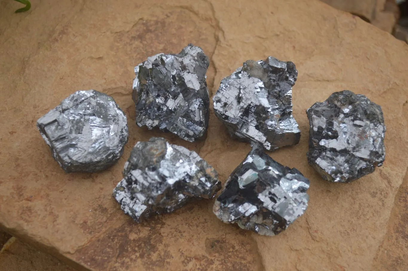 Natural Rare Silver Lead Galena Specimens x 6 From Namibia