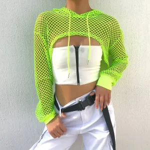 Neon Green Mesh Fishnet Top