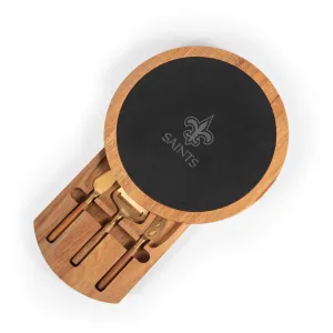 New Orleans Saints - Insignia Acacia and Slate Serving Board with Cheese Tools