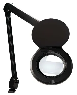 OC White ALRO5-45-5D-B Accu-Lite&trade; LED Magnifier with 5" Round, 5 Diopter Lens & Edge Clamp, Black