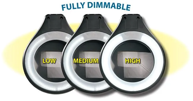 OC White ALRO5-45-5D-W Accu-Lite&trade; LED Magnifier with 5" Round, 5 Diopter Lens & Edge Clamp, White