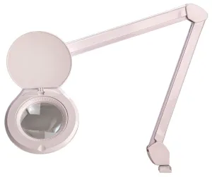 OC White ALRO5-45-5D-W Accu-Lite&trade; LED Magnifier with 5" Round, 5 Diopter Lens & Edge Clamp, White
