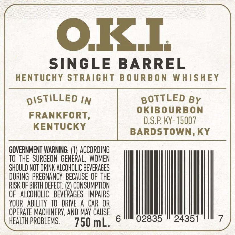 O.K.I. 17-Year Aged Single Barrel Kentucky Straight Bourbon Whiskey