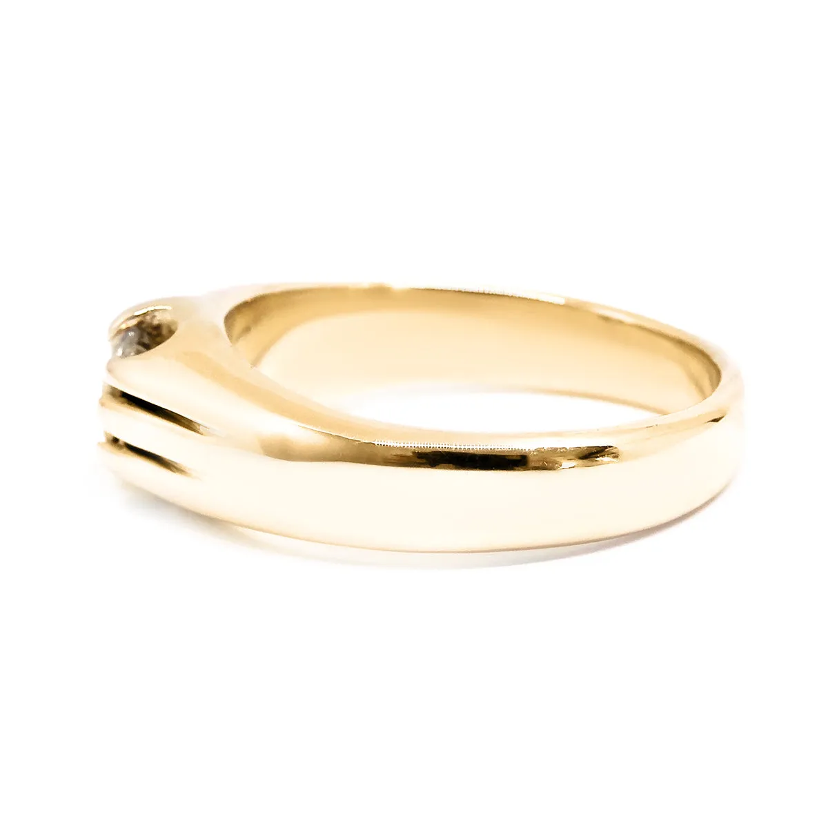 Old Round Cut Gypsy Set Diamond Ring | Pre-Loved | 18K Yellow Gold