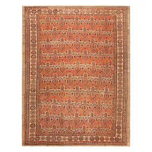 Orange Antique Persian Bakshaish Rug - 10'10" x 14'1"