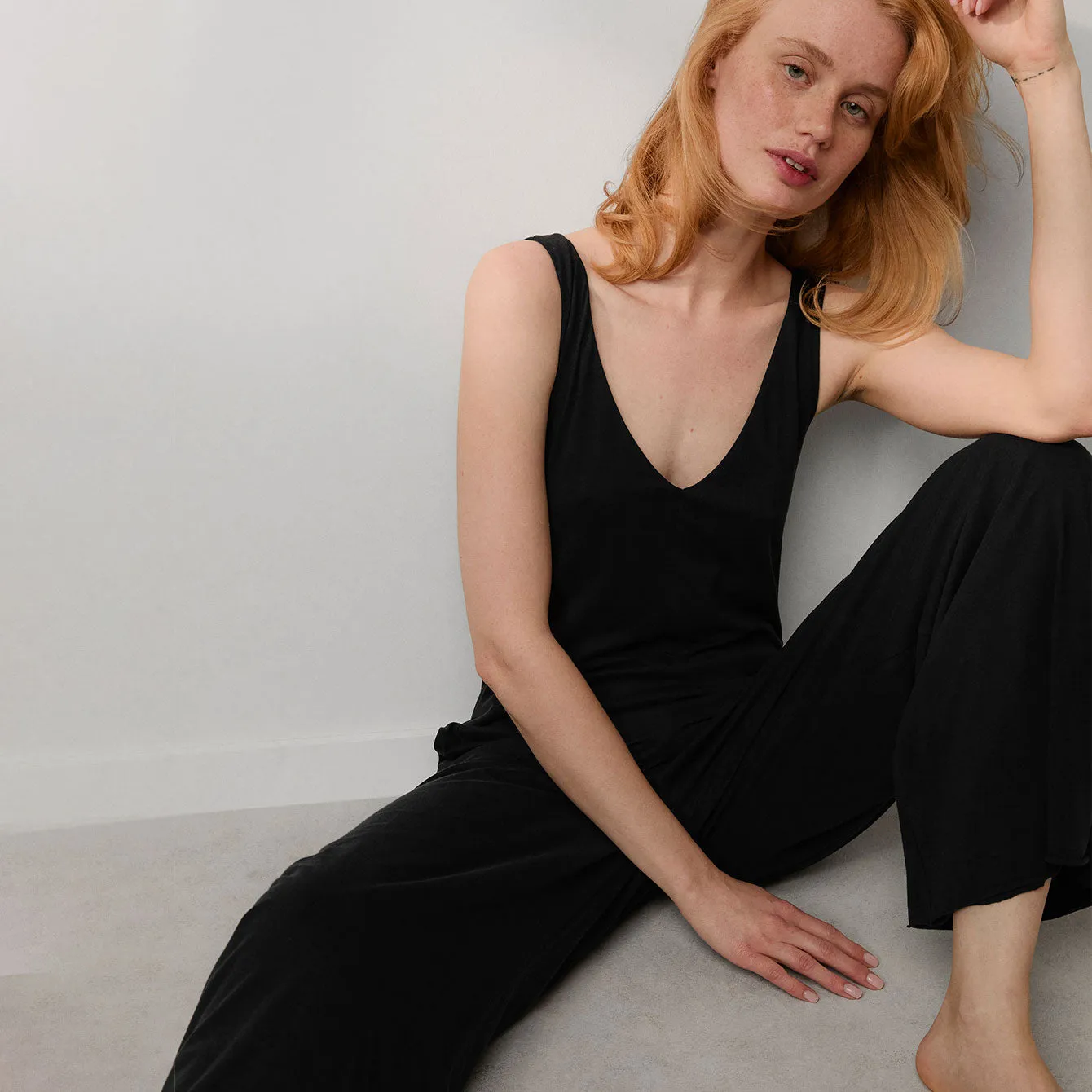 Organic Pima Double V Jumpsuit