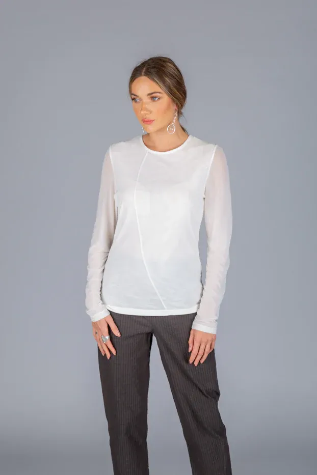 Paolo Tricot, LC1 Mesh Top, White