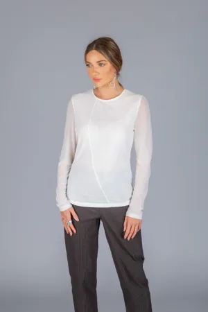 Paolo Tricot, LC1 Mesh Top, White