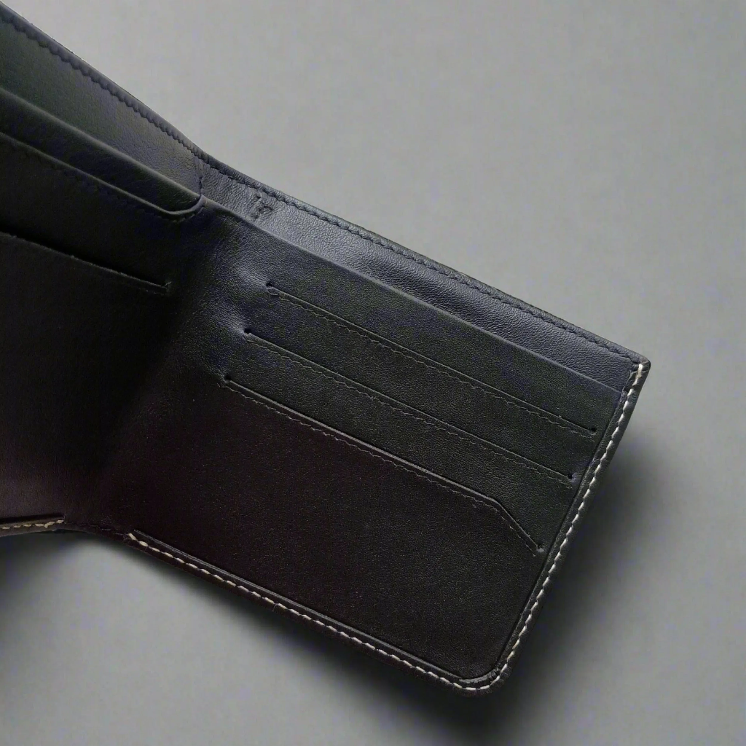 Personalised Slim Black Leather Wallet- KALGHI