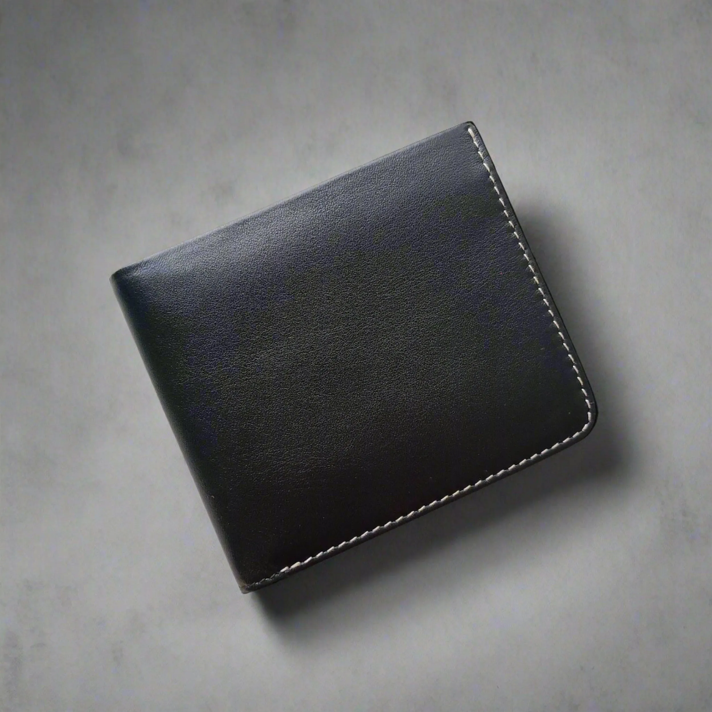 Personalised Slim Black Leather Wallet- KALGHI
