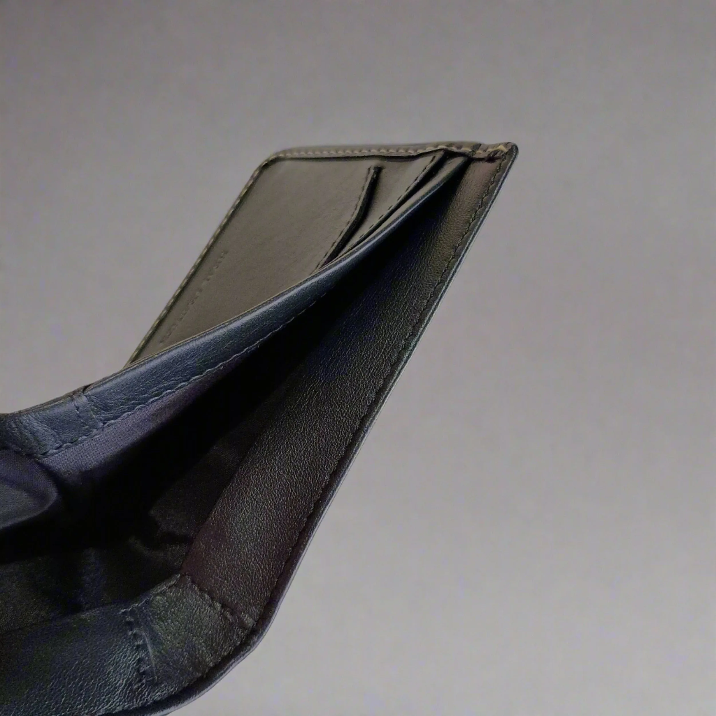 Personalised Slim Black Leather Wallet- KALGHI
