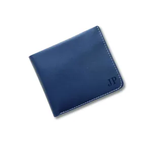 Personalised Slim Leather Mens Wallet Navy Blue