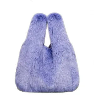 Plush Hobo Large Shopper Tote Bag For Winter