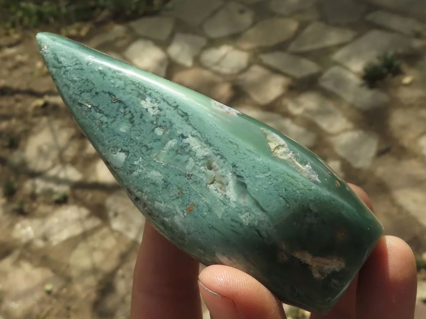 Polished Emerald Mtorolite Galet-Palm Stones x 6 From Mutorashanga, Zimbabwe
