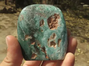 Polished Emerald Mtorolite Galet-Palm Stones x 6 From Mutorashanga, Zimbabwe