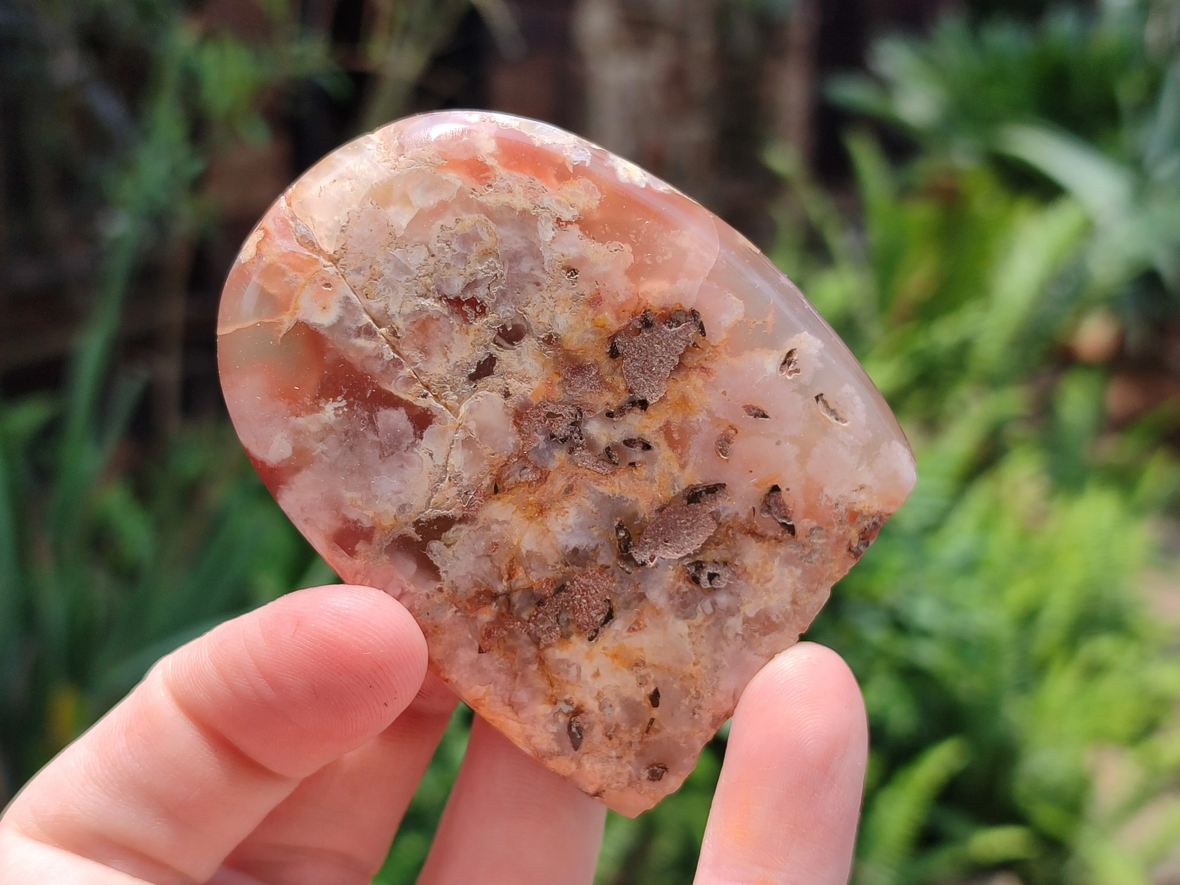 Polished Flower Agate Standing Free Forms x 12 From Madagascar